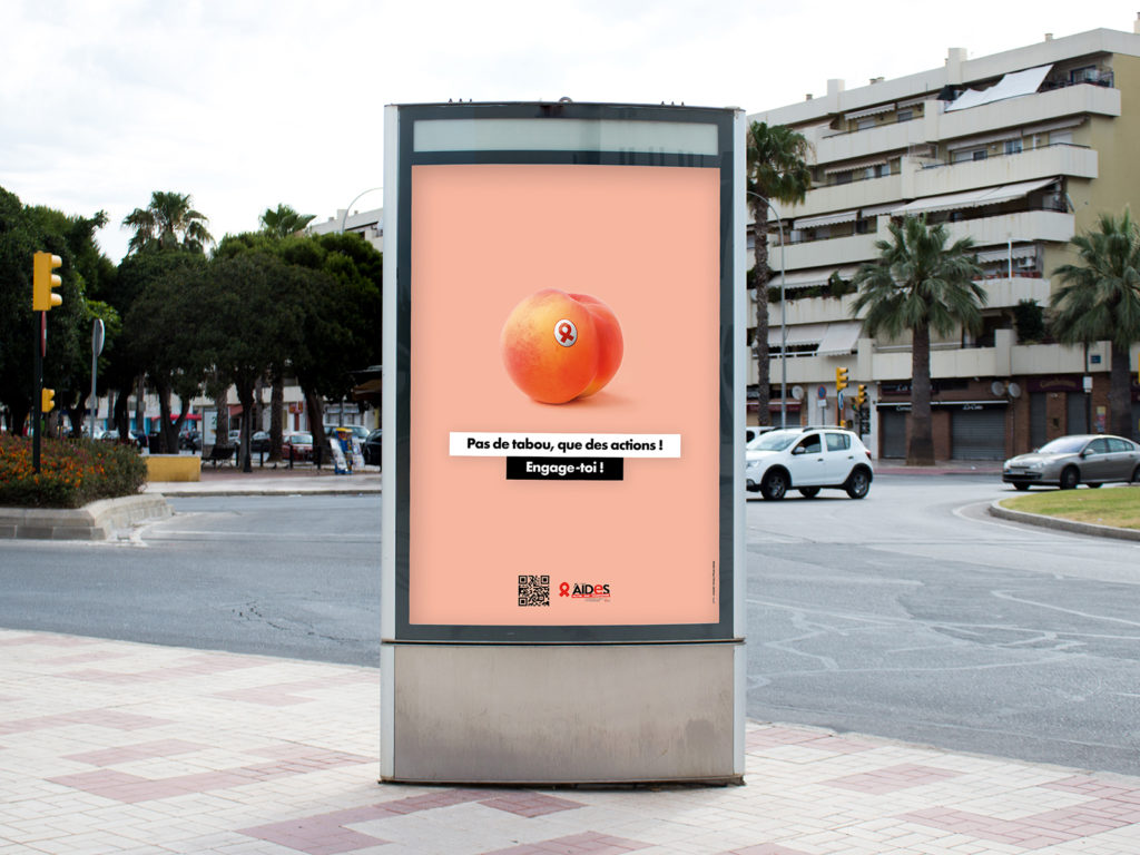 Mockup abribus - Fruit peche - 3200x2400px